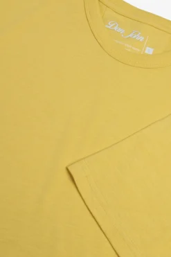 T-shirt girocollo con taschino gialla