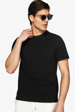 T-shirt in cotone leggero nera DNJ