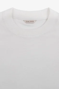 T-shirt in maglia armaturata panna