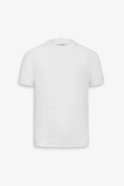 T-shirt in maglia armaturata panna