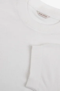 T-shirt in maglia armaturata panna