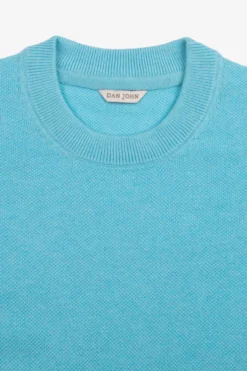 T-shirt in maglia armaturata turchese