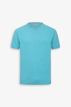 T-shirt in maglia armaturata turchese