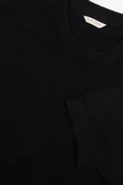 T-shirt in maglia melange nero