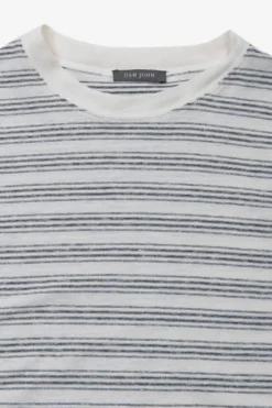 T-shirt righe fine navy