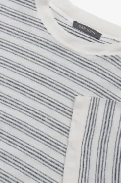 T-shirt righe fine navy